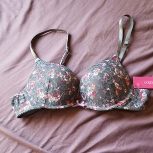 NWT Xhilaration Gray Floral Pushup T-shirt Bra